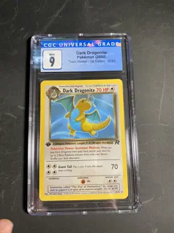 Dark Dragonite 22/82 Team Rocket 1st Edition Non Holo Rare Pokemon CGC 9 - Image 3
