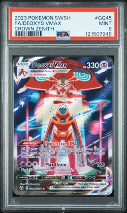 2023 POKEMON SWORD & SHIELD CROWN ZENITH #GG45 FULL ART/DEOXYS VMAX PSA 9 - Image 1