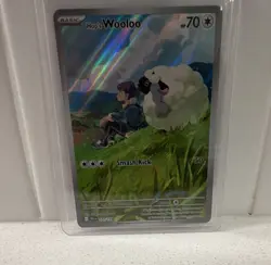 Pokemon Hop's Wooloo 170/159 SV09 Journey Together Illustration Rare Holo 70 HP - Image 1