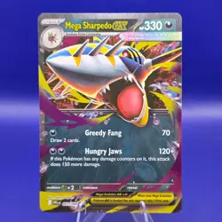 Mega Sharpedo ex 061/094 Double Rare Holo Phantasmal Flames Pokemon NM - Image 1