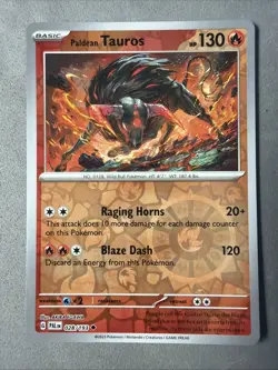 Pokemon TCG * SV Paldea Evolved * 28/193 Paldean Tauros REVERSE HOLO Uncommon NM - Image 1