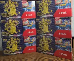 Pokemon Surging Sparks ETB + Booster Bundle Costco 2-pack Sealed x6 Lot - Image 1