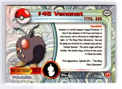 #48 Venonat - Topps 1999 TV Animation Edition Series 1 Black Label - POKEMON - Image 2