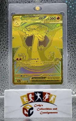 Mega Charizard X ex Gold Hyper Rare 130/094 Pokemon Phantasmal Flames English - Image 1