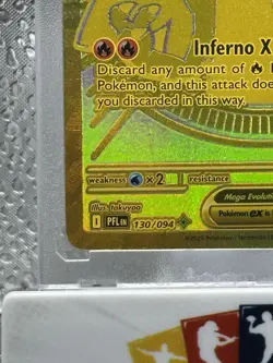 Mega Charizard X ex Gold Hyper Rare 130/094 Pokemon Phantasmal Flames English - Image 5
