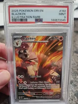 2025 POKEMON DRI EN-DESTINED RIVALS ILLUSTRATION RARE #192 BLAZIKEN PSA 9 - Image 1
