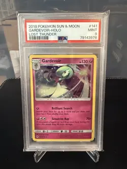 2018 Pokemon Sun & Moon Lost Thunder Cosmos Promo Gardevoir Holo #141 PSA 9 - Image 1