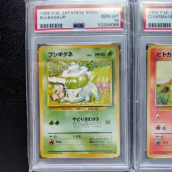 1996 POKEMON JAPANESE SQUIRTLE CHARMANDER BULBASAUR PSA 10 GEM MINT SET - Image 4