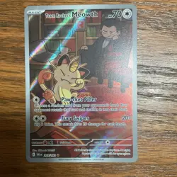 Pokemon Team Rocket's Meowth Full Art Illustration Rare Holo 203/182 Sv10 - Image 1
