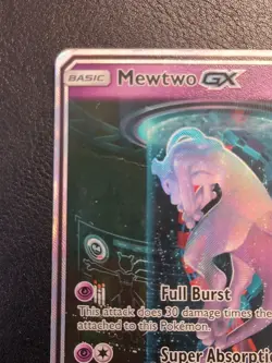 1x Pokemon Mewtwo GX Secret Rare 78/73 Shining Legends Damaged - Image 3
