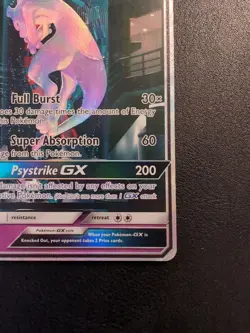 1x Pokemon Mewtwo GX Secret Rare 78/73 Shining Legends Damaged - Image 5