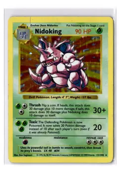 Nidoking - 011/102 Base Set (Shadowless) Holo Rare - MP - POKEMON TCG - Image 1