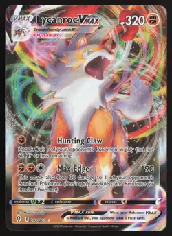 Lycanroc VMAX 092/203 Holo VMAX Rare Evolving Skies Pokemon Near Mint - Image 1
