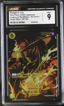 CGC 9 Portgas D. Ace #ST13-011 Japanese 2025 One Piece Legacy Of The Master - Image 1