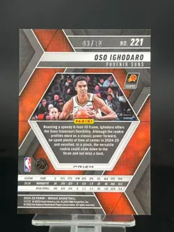2024-25 Panini Mosaic Oso Ighodaro Rookie Spectris Gold #03/10 RC Suns 🔥🔥 - Image 2