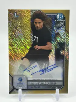 Topps Bowmans Chrome 2022 Under 21 Euros Kevin Schade Gold Shimmer Auto #d /50 - Image 1