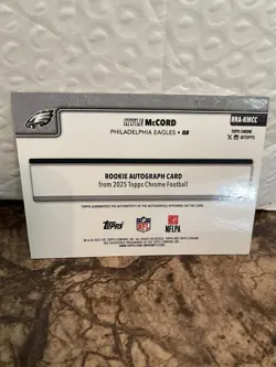 2025 Topps Chrome Football Kyle McCord Gold Wave Rookie Auto /50 Eagles - Image 2