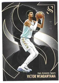 2024-25 Panini Silhouette Victor Wembanyama Holo Gold #'ed 05/10 SP Spurs MVPUU - Image 1