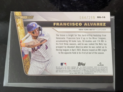 2023 Topps Black Gold black Francisco Alvarez rookie /299 New York Mets READ - Image 2
