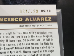 2023 Topps Black Gold black Francisco Alvarez rookie /299 New York Mets READ - Image 3