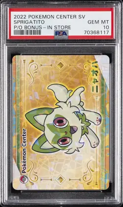 2022 POKEMON CENTER SCARLET & VIOLET PRE-ORDER BONUS IN STORE SPRIGATITO PSA 10 - Image 1