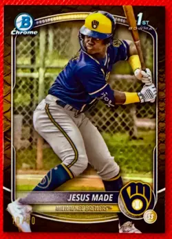 Jesus Made 2025 Bowman Chrome Gold Reptilian Refractor /50 - 1st First Bowman - Image 1