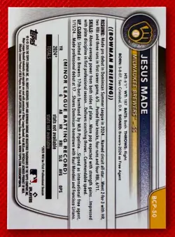 Jesus Made 2025 Bowman Chrome Gold Reptilian Refractor /50 - 1st First Bowman - Image 2