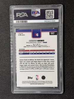 2025-26 Topps Chrome - Quentin Grimes #197 Gold Geometric 05/50, PSA 10 - Image 2