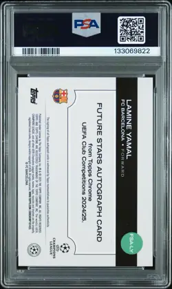 2024 Topps Chrome Future Stars Blue Ref Lamine Yamal AUTO /150 #FSA-LY PSA 10 - Image 2