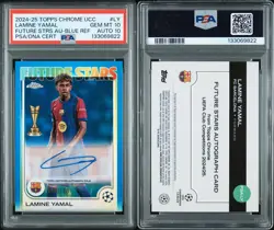 2024 Topps Chrome Future Stars Blue Ref Lamine Yamal AUTO /150 #FSA-LY PSA 10 - Image 3