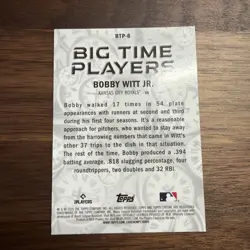 Bobby Witt jr 2026 Topps Series 1 Chrome Big Time Players Flagship #BTP-6 SP - Image 2