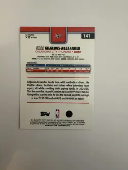 2025-26 Topps Chrome - Shai Gilgeous-Alexander #141 X-Fractor - Image 2