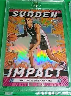 2023-24 Topps Chrome VICTOR WEMBANYAMA Silver Sudden Impact & Film Study 🏀🔥 - Image 3
