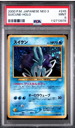 2000 Pokemon Japanese Neo 3 Suicune #245 Holo Rare - PSA 9 MINT - Image 1