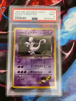 1999 POKEMON JAPANESE GYM 2 #150 ROCKET'S MEWTWO-HOLO PSA 9 - Image 1