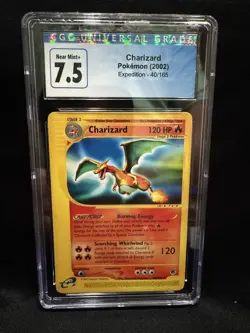 Pokemon 2002 Expedition Charizard Non-Holo Card 40/165 Rare CGC 7.5 - Image 1