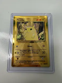 Pikachu Gold Metal Card 58/102 - Pokemon TCG Celebrations 25th Anniversary - HP - Image 1