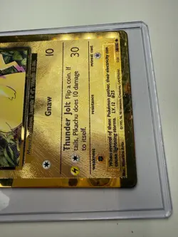 Pikachu Gold Metal Card 58/102 - Pokemon TCG Celebrations 25th Anniversary - HP - Image 2