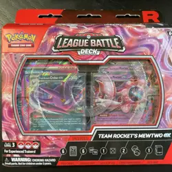 Pokemon League Battle Deck Team Rocket's Mewtwo ex 2023 60 Cards Mewtwo Crobat - Image 1