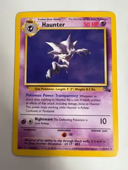 Haunter - 21/62 - Pokemon Fossil Unlimited Rare Card WOTC - Image 1