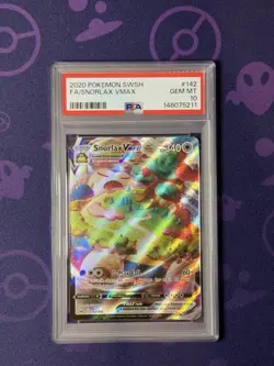 Snorlax VMAX 142/202 SWSH01 Sword & Shield Holo Card PSA 10 - Image 1