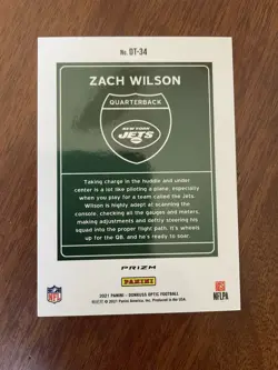 2021 Panini Donruss Optic Downtown Zach Wilson RC #DT-34 NRMT/MT - Image 2