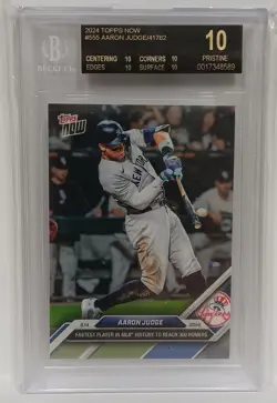 2024 TOPPS NOW ✔ AARON JUDGE #555 BGS 10 BLACK LABEL | Fastest 300 HRs | POP 12 - Image 1