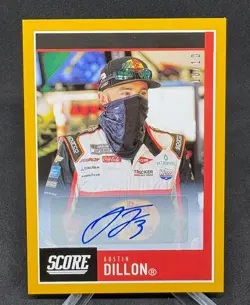 2021 Panini Chronicles Score Racing AUSTIN DILLON Auto Gold Parallel #'d 10/10! - Image 1