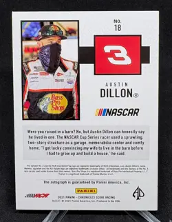 2021 Panini Chronicles Score Racing AUSTIN DILLON Auto Gold Parallel #'d 10/10! - Image 2
