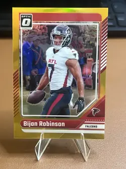 2024 Panini Donruss Optic Bijan Robinson #8 Gold Prizm /10 SSP - Image 1