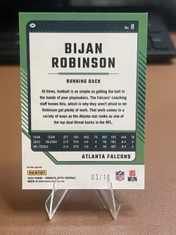 2024 Panini Donruss Optic Bijan Robinson #8 Gold Prizm /10 SSP - Image 2