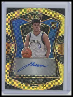 2020-21 Panini Select Josh Green Gold Rookie Auto /10 #RS-GRE Mavericks Hornets - Image 1