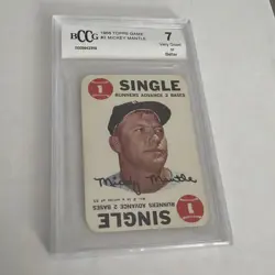 MICKEY MANTLE 1968 TOPPS GAME #2 NY YANKEES HOF BECKETT GRADED BCCG 7 - Image 1