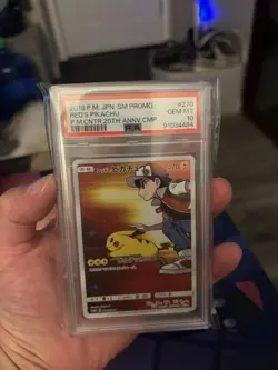 PSA 10 Red's Pikachu 270/SM-P Pokemon SM Promo 20th Anniversary Japanese 2018 - Image 1